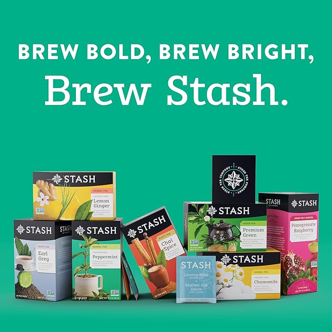 Stash Tea Peach Black Tea 6 Boxes With 20 Tea Bags Each (120 Tea Bags Total)