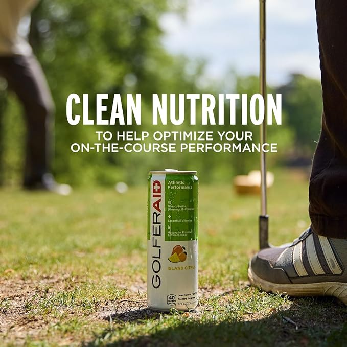 GOLFERAID Performance Blend Up Your Golf Game No Caffeine Glucosamine Turmeric MSM CoQ10 B-Complex BCAAs and Electrolytes 40 Calories 100% Clean Paleo Vegan 12 Fl Oz (Pack of 12)