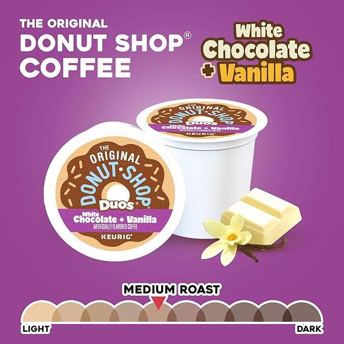 The Original Donut Shop Duos White Chocolate + Vanilla Keurig Single Serve K-Cup pods 96 Count