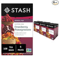 Stash Tea Cranberry Pomegranate Herbal Tea - Caffeine Free Non-GMO Project Verified Premium Tea with No Artificial Ingredients 18 Count (Pack of 6) - 108 Bags Total