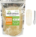 Size 000 Empty Vegetarian Capsules (1000 Count) Vegan Clear Fillable Veggie Pill Capsules for DIY Supplement Filling