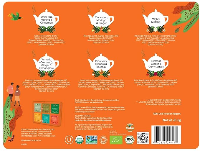 English Tea Shop - Super Goodness Collection- Gift Tin - 36 Tea Bag Sachets 61.5g