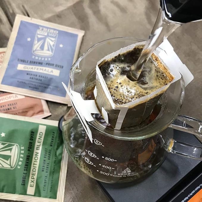 Tribo Coffee Single-Serve Portable Pour Over Drip Coffee - Variety - 10 Servings (Light Medium &amp Med-Dark Roasts)