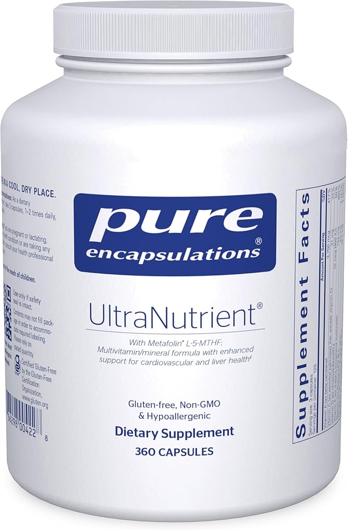 Pure Encapsulations UltraNutrient - Minerals &amp Multivitamins - Supports Liver &amp Heart Health* - Supplement for Antioxidants - with Vitamin C CoQ10 &amp More - Gluten Free - 360 Capsules