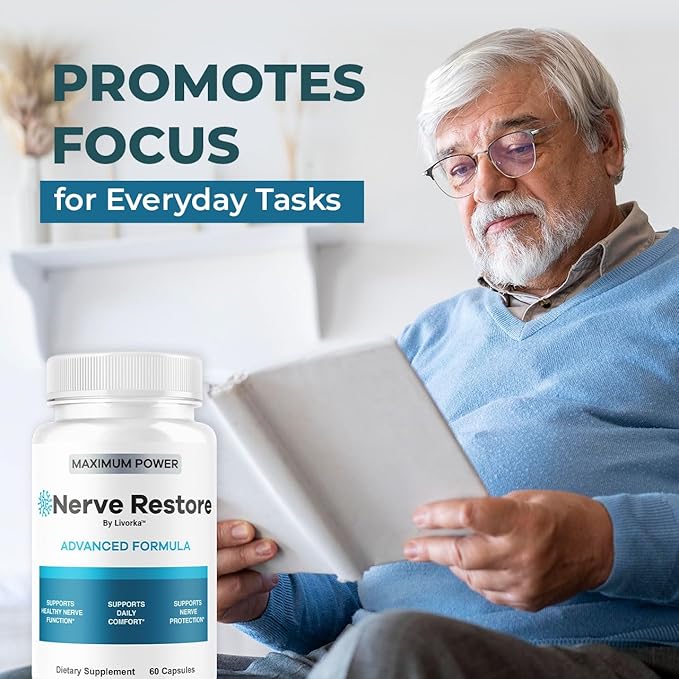 Nerve Restore - Advanced Formula Capsules Natural Premium Formula Daily NerveRestore Pills Support Comfort Nerve Restored Vitamins Health Wellness 60 Capsules for 1 Month
