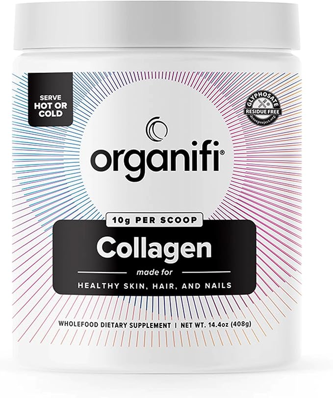 Organifi Unflavored Collagen Powder - Supports Stronger Skin Nails and Hair 30 Servings