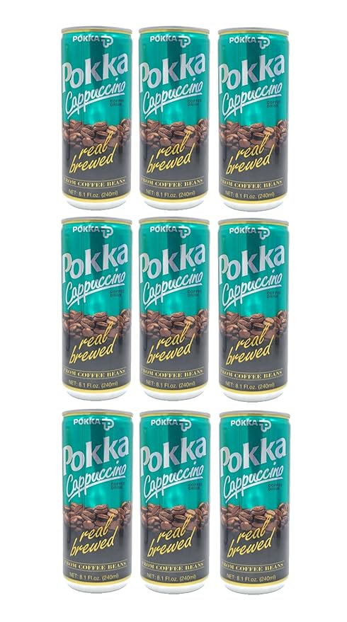 PARSIC 9-Pack Set - Dark Roast Coffee Vanilla Cappuccino 8.1 Fl Oz (240ml) Each