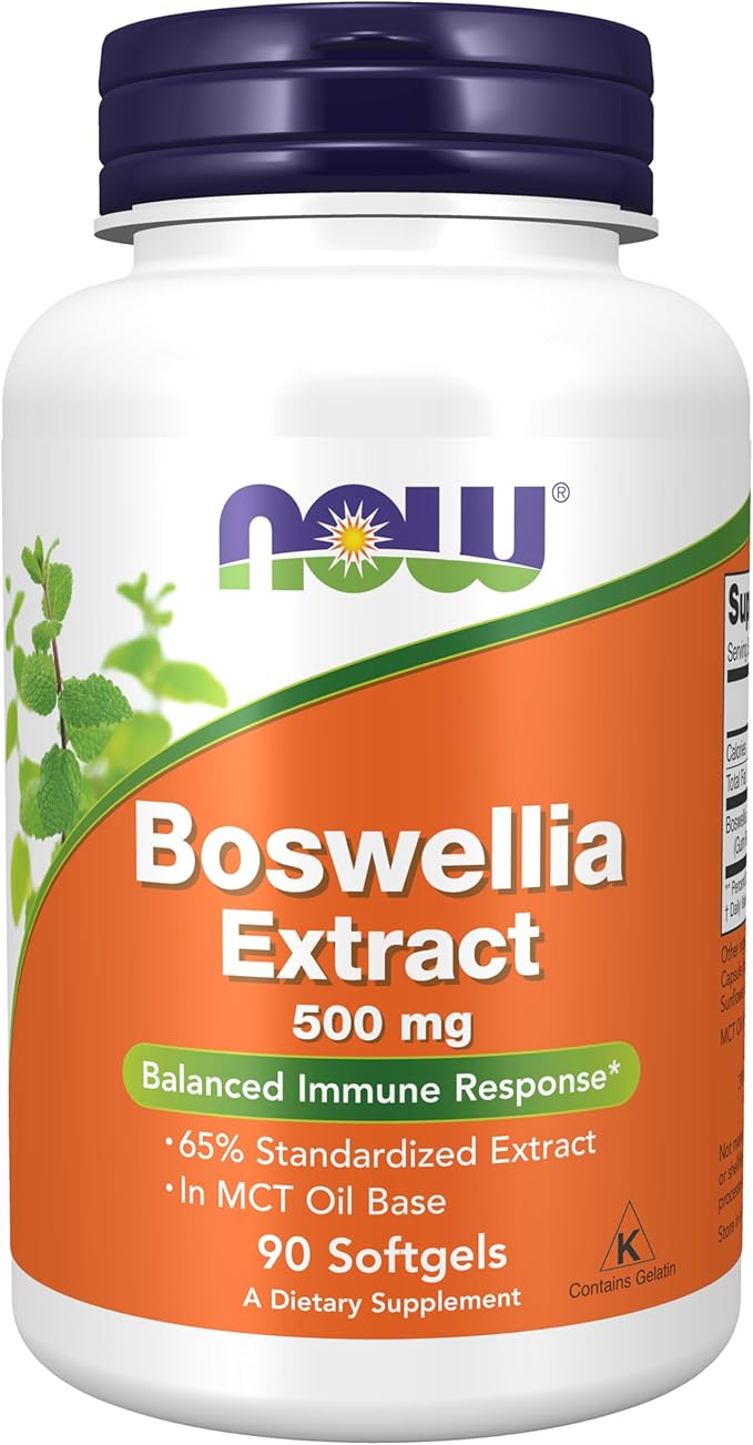 NOW Foods Supplements Boswellia Extract 500 mg in MCT Oil Base Balanced Immune Response* 90 Softgels
