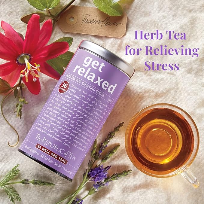 The Republic of Tea Be Well Teas No. 14 Get Relaxed Herbal Tea For Relieving Stress Refill Pack of 250 Tea Bags