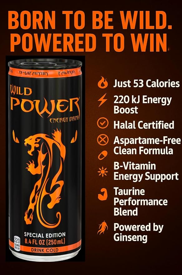 Wild Power Special Edition Energy Drink 8.4 fl oz (250 mL) Slim Cans 24 Pack