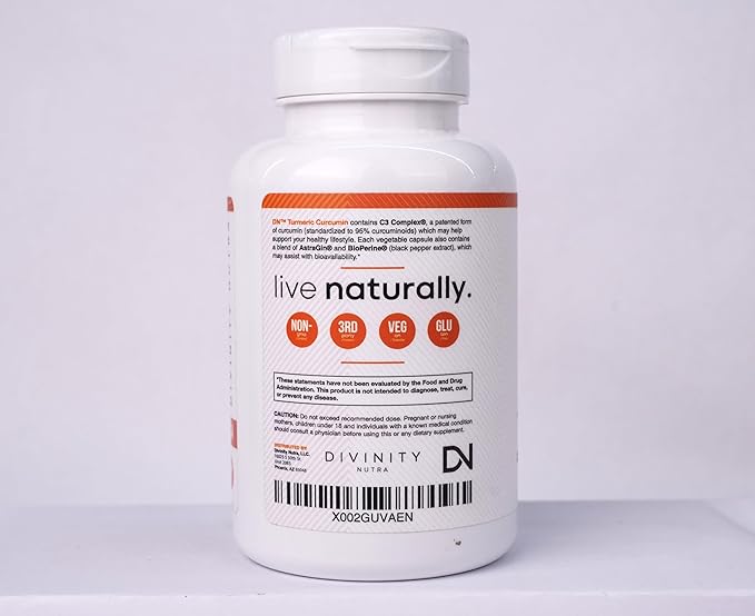 Turmeric Curcumin with BioPerine Black Pepper 1400mg Support GLP-1 Naturally Max Absorption Turmeric Supplement for Joint Support with 95% Standardized Curcuminoids C3 Complex Non GMO 120 Capsules