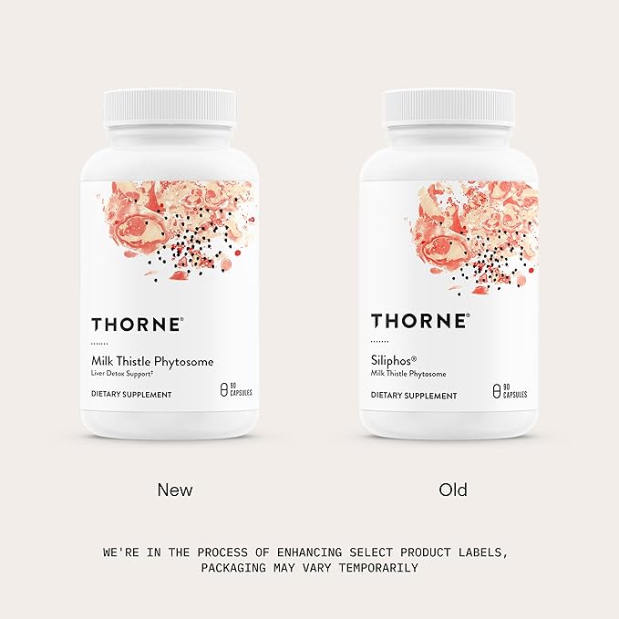 THORNE - Milk Thistle Phytosome (Formerly Siliphos) - Botanical Extract Complex for Antioxidant and Liver Support* - Third-Party Certified - Gluten Dairy &amp Soy-Free - 90 Capsules