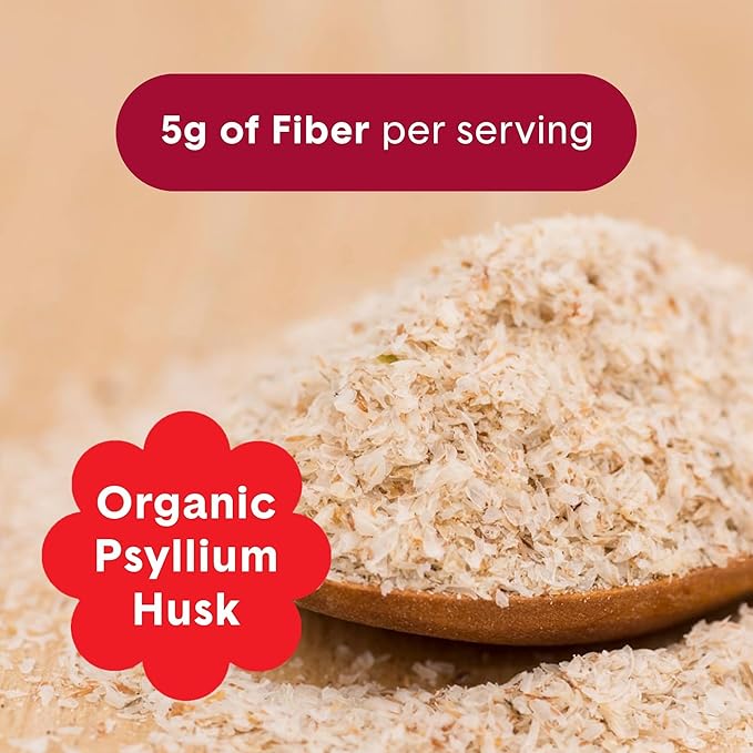 Bellway Super Fiber Powder + Fruit Sugar Free Organic Psyllium Husk Powder Fiber Supplement for Regularity Bloating Relief &amp Digestive Health Plant-Based Raspberry Lemon (50 Servings)