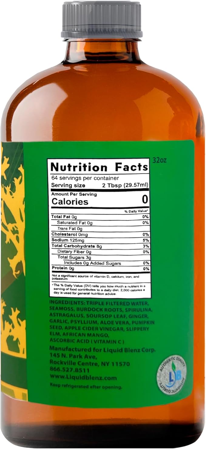 Sea Moss Tonic | Overall Body Enhancement &amp Wellbeing Support | Natural Herbal Supplement | 32 fl oz