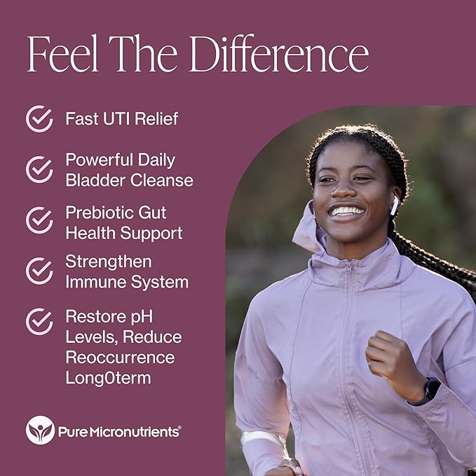 Pure D Mannose Capsules 1000mg Per Serve - Fast Acting UTI Support - Urinary Tract Cleanse &amp Bladder Health - Cranberry D-Mannose Dandelion Hibiscus Flower - 60 Veggie Caps