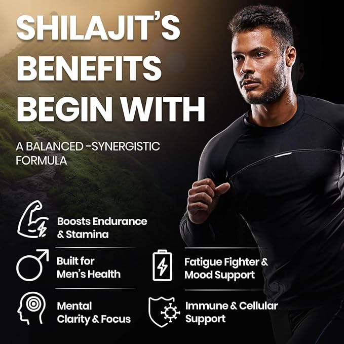 Performance Shilajit Gummies with CoQ10 and Ashwagandha – Pure 7-in-1 Formula with 75% Fulvic Acid &amp 92+ Minerals – For Men &amp Women Energy Focus &amp Stress Support – 60 Sugar-Free Himalay