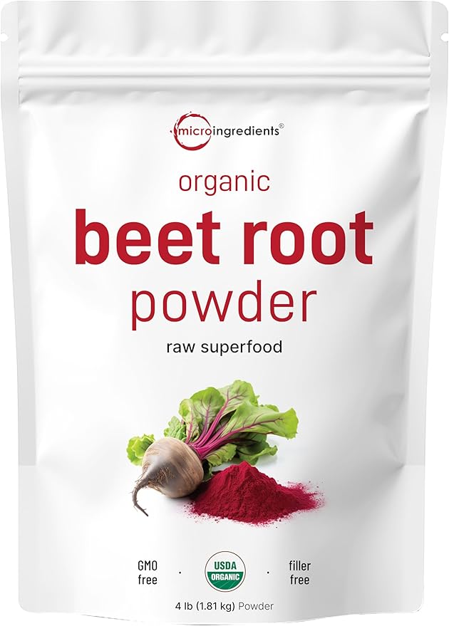Organic Beet Root Powder 4 Pounds | Cold Pressed Water Soluble High Concentrated Raw Beet Supplement | Superfood Drink Mix | Non-GMO Vegan Friendly Plant Based