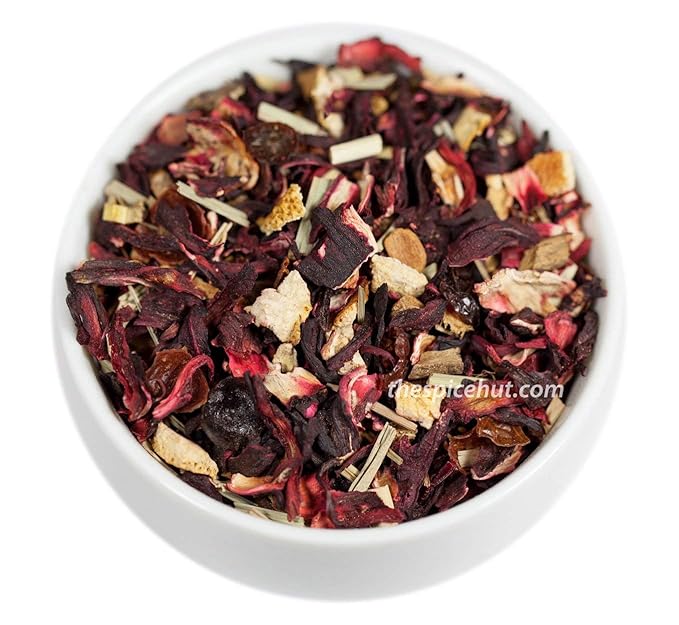 Hibiscus Passion Loose Leaf Herbal Tea - Lemongrass Orange Cinnamon - Caffeine-Free Immune Support Cold Care | bulk 8oz 80-100 cups | The Spice Hut First Sip of Tea