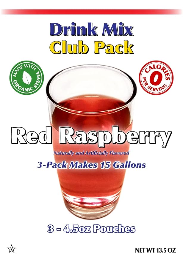 GramZero Red Raspberry Zero Calorie Sugar Free Drink Mix Great For Nutrition Club Loaded Tea Stevia Sweetened