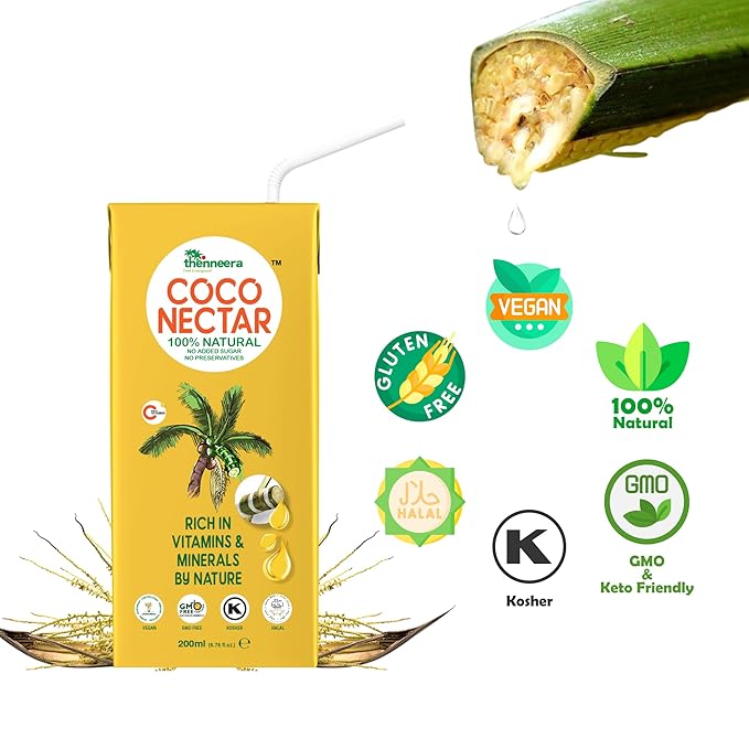 COCO (Coconut) NECTAR - 100% Natural &amp Pure | By Nature Gluten-Free Non-GMO and Vegan | Feel Energized | Kosher| Halal | Natural Wellness Beverage (24 Pack)