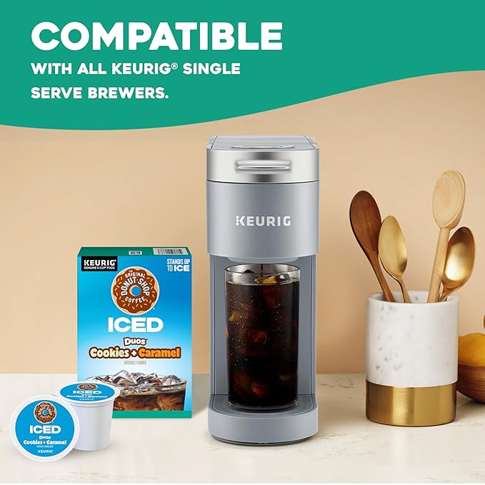 The Original Donut Shop ICED Duos Cookies + Caramel Coffee Keurig Single Serve K-Cup Pods 60 Count (6 Packs of 10)