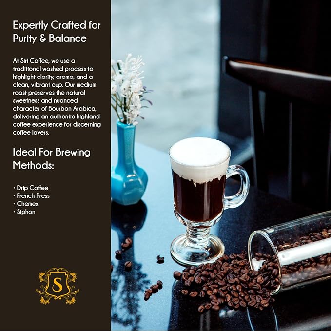 Siri Roast Medium Roast Ground Coffee 100% Arabica Coffee Smooth Rich Flavor with Chocolate Notes – Premium Fresh Roasted Coffee for Drip &amp French Press16 oz