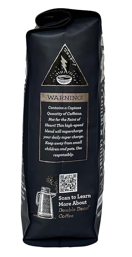 Raven's Brew Coffee High Caffeine Coffee Dark Roast Whole Bean – Double Dead 2-pack of 12oz