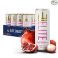 ELITE Energy – Sugar Free Energy Drinks – Clean Green Tea Caffeine with L-Theanine – Zero Sugar 10 Calories Naturally Sweetened Functional Energy – Focus &amp Performance – 12 Pack – Lychee Pomegra