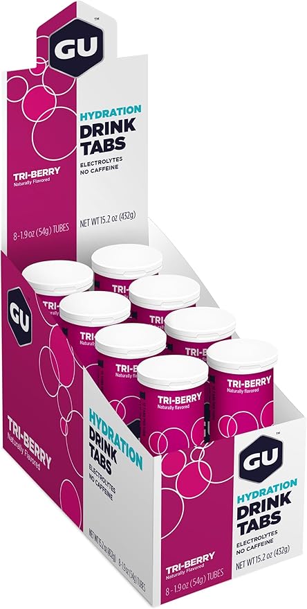 GU Energy Hydration Electrolyte Drink Tablets 8-Count(96 Servings) Tri-Berry