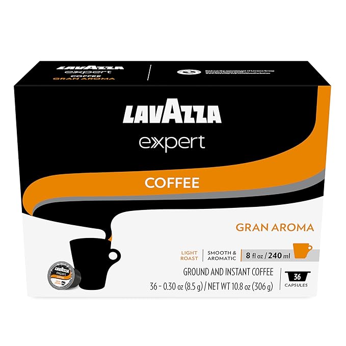 Lavazza Expert Gran Aroma Coffee Capsules Light Roast 100% Arabica Compatible with Lavazza Classy Plus Machine (36 Capsules)