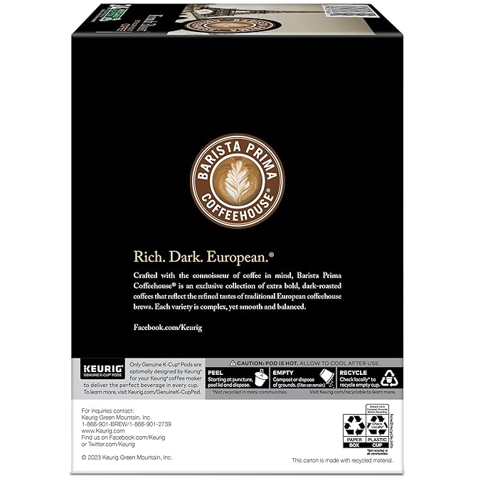 Barista Prima Coffeehouse French Roast Keurig Single Serve K-Cup Pods 96 Count
