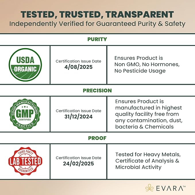 EVARA Moringa Powder Organic (12oz/ 340g) | 100% Pure &amp Organic Moringa Leaf Powder with Vital Nutrients | For Strong Immunity Natural Energy &amp Skin Health | Vegan Gluten Free | GMP &amp US