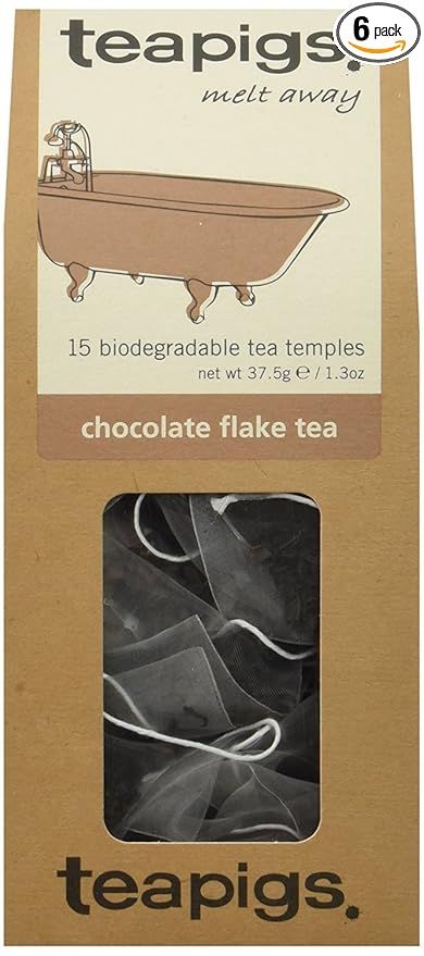 Teapigs Chocolate Flake Herbal Tea Bags Made With Whole Tea Leaves Natural Ingredients Non-GMO Guilt-Free Sweet Blend – 90 Count (6 Packs of 15 Teabags)