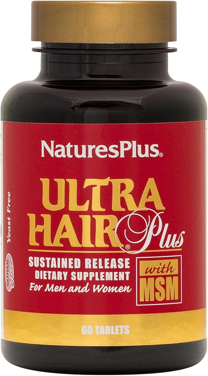 NaturesPlus Ultra Hair Plus - 60 Sustained Release Tablets - Nutritional Support for Healthy Hair Structure - Gluten Free - 30 Servings