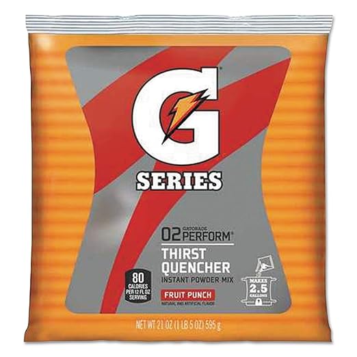 GATORADE FOODS &amp BEVERAGES 32 Pack 21 OZ Fruit Punch Gatorade Powder Packets Provides 2