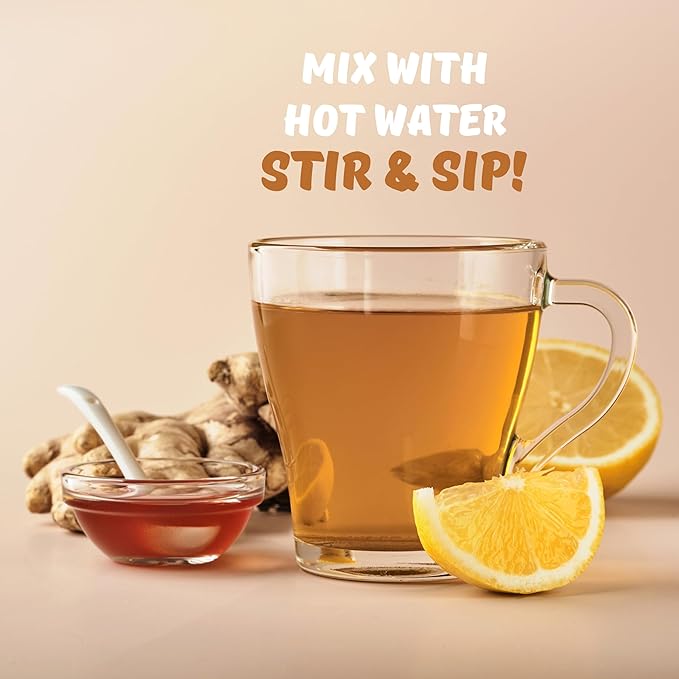 Lipatea Instant Honey Ginger Drink with Turmeric Caffeine-Free Gluten-Free Halal (Pack of 2)