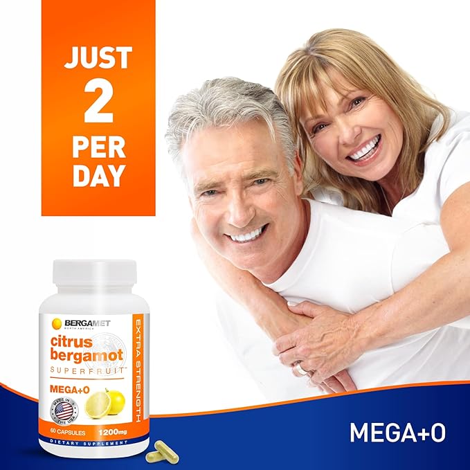 BergaMet Citrus Bergamot Supplement 170:1 Extract 1200mg per Serving 80% Polyphenols Italian Citrus Bergamot 180 Capsules 3 Months Made in the USA