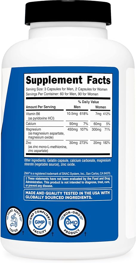 Nutricost ZMA 180 Capsules (3 Bottles)