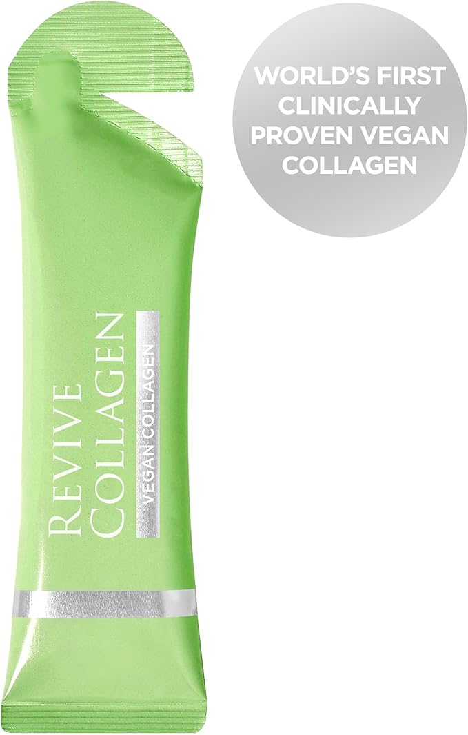 Revive Collagen 2500mg Plant Based Vegan Collagen with Added Vitamin B C D &amp E - Raspberry Flavor (14 Days)