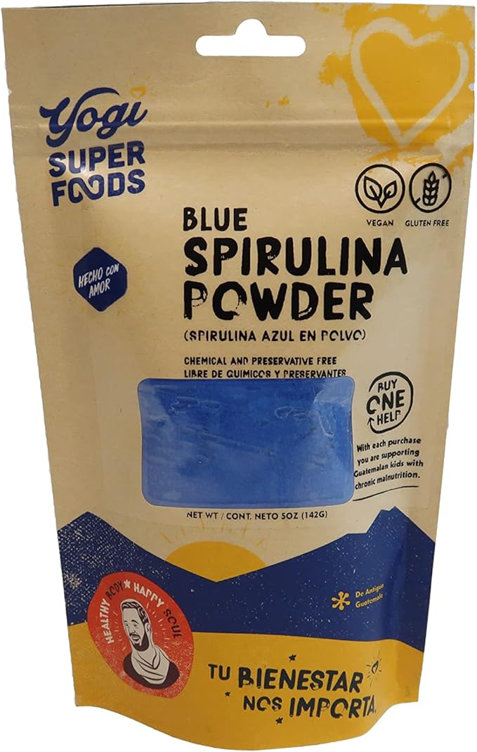 Yogi Super Foods Blue Spirulina Powder Made from Blue-Green Algae Extract - Superfood Plant Rich Source of Protein for Immune Support Energy Natural Food Coloring for Baking - 5 Ounce Bag
