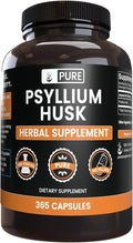 PURE ORIGINAL INGREDIENTS Psyllium Husk (365 Capsules) No Magnesium Or Rice Fillers Always Pure Lab Verified