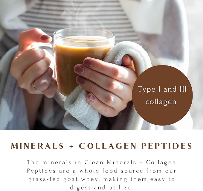 Mt. Capra Clean Minerals with Collagen Peptides | Healthy Hot Cocoa with Minerals from Goat Milk Whey and Grass-Fed Type I and III Collagen Peptides for 10 g Protein | 35 Servings - 3.3 Pounds