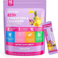Electrolyte Collagen Powder Packets 10g Collagen Protein Drink Mix for Hydration Recovery Zero Sugar 2-in-1 Post Workout Rehydration Joint Skin Muscle Support 5 Vitamins Tropical Fruit