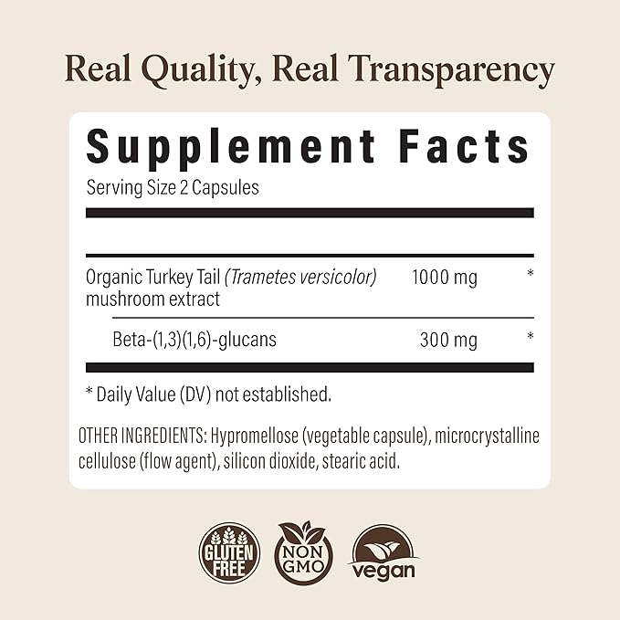 Real Mushrooms Turkey Tail Capsules – Organic Mushroom Extract for Wellness &amp Daily Rhythm – Vegan Non-GMO No Fillers Turkey Tail Extract – 90 Count Mushroom Supplement