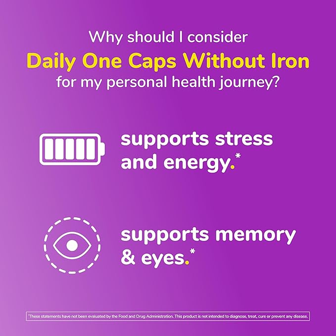 Twinlab Daily One Caps Without Iron - Nutritional Supplement with Zinc B Vitamins Magnesium and More - 180 Capsules