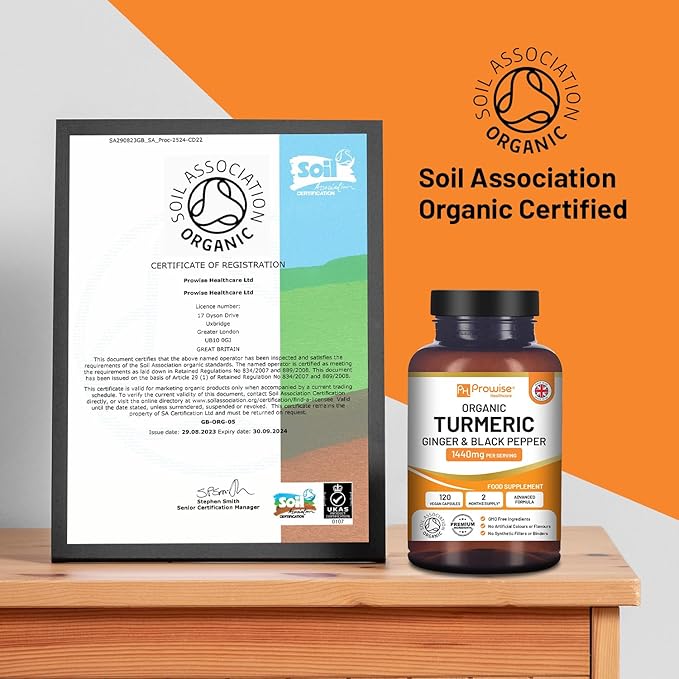 Turmeric Curcumin 1440mg with Black Pepper &amp Ginger I 120 Vegan Turmeric Capsules High Strength (2 Month Supply) I Made in The UK by Prowise Healthcare