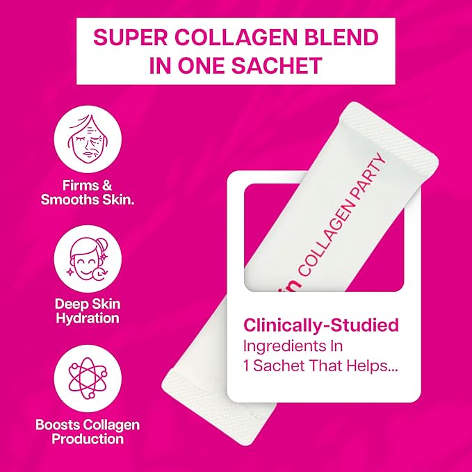 Collagen Party Norwegian Marine Super Collagen Type 1 Peptides Komecera Proline Glycine Mango Flavored for Dry Aging Skin Hair Nail Health | Easily Dissolved | Natural Sourced (1)