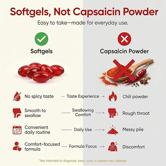 Capsaicin Power - Cayenne Pepper Softgels Capsaicin Supplements with Vitamin E D3 &amp K2 Grape Seed Beetroot &amp Turmeric Extract 300 Soft gels