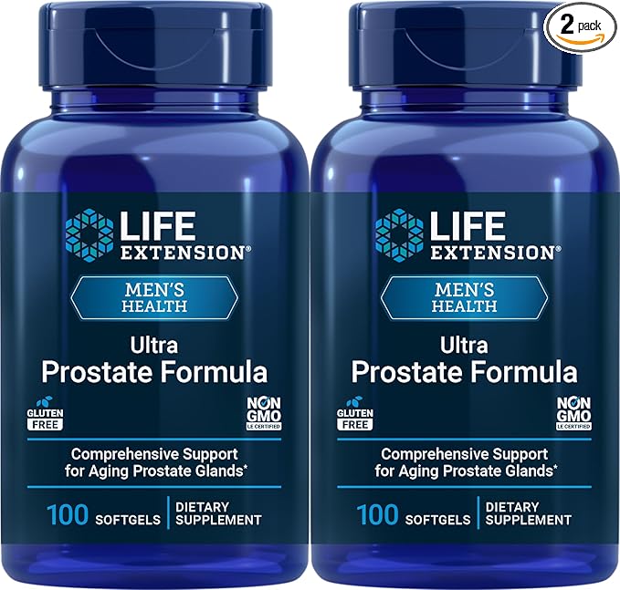 Life Extension Ultra Prostate Formula 100 Softgels (Pack of 2) - Natural Supplement for Men