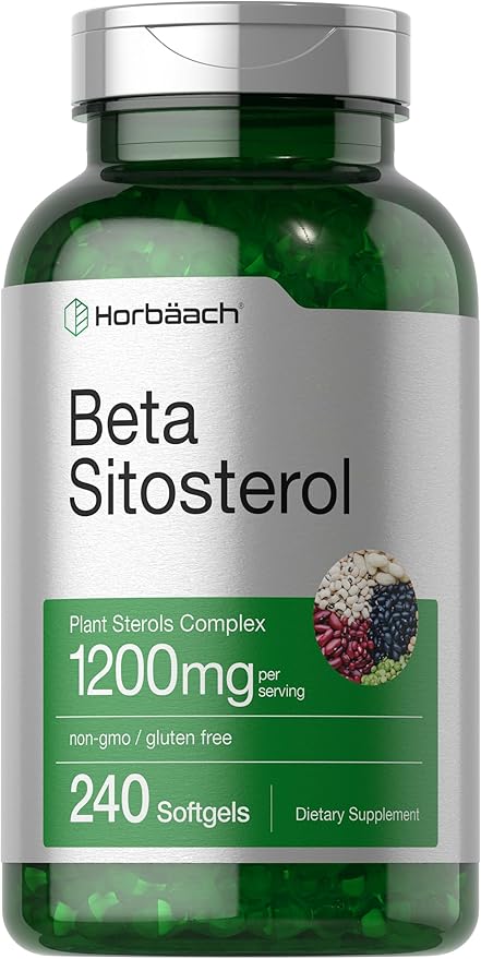 Horbäach Beta Sitosterol 1200mg | 240 Softgel Capsules | Mega Strength | Plant Sterols Complex | Non-GMO Gluten Free Supplement